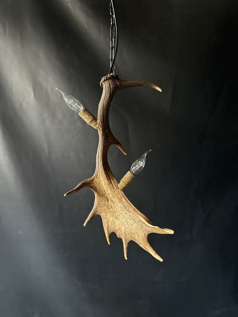 Geweienlamp.lamp.hanglamp.geweien.edelhert.damhert.brocante, Huis en Inrichting, Lampen | Wandlampen, Ophalen of Verzenden, Nieuw