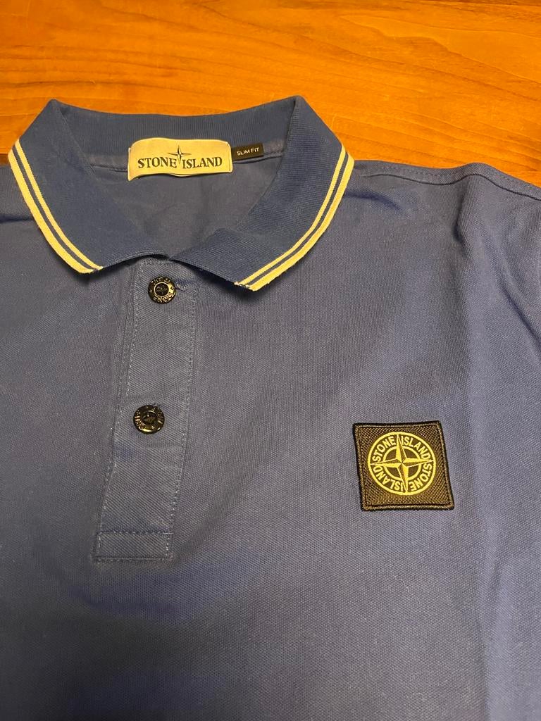 Stone Island Polo Slim Fit - Royal Blue - Maat L, Ophalen of Verzenden, Zo goed als nieuw, Maat 52/54 (L), Blauw