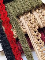 Supermooie partij vintage galon, rood goud groen zwart., Ophalen of Verzenden, Nieuw, Kant