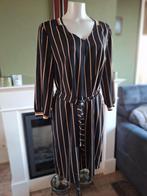 Batida zwart bruin crème gestreepte jurk 4 L 40, Kleding | Dames, Verzenden, Zwart, Maat 42/44 (L), Zo goed als nieuw