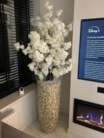 Schelpenvazen met bloesem boom, Wit, Aardewerk of Porselein, Ophalen of Verzenden, Zo goed als nieuw