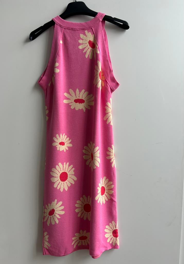 DENNY ROSE knitwork jurk roze met bloemen mt M en L, Maat 38/40 (M), Italie, -, Verzenden