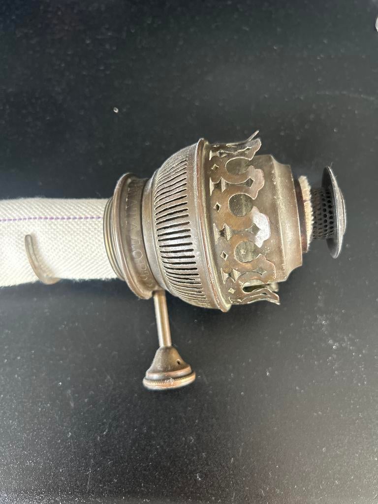 Antieke olielamp brander met lont, Ophalen of Verzenden