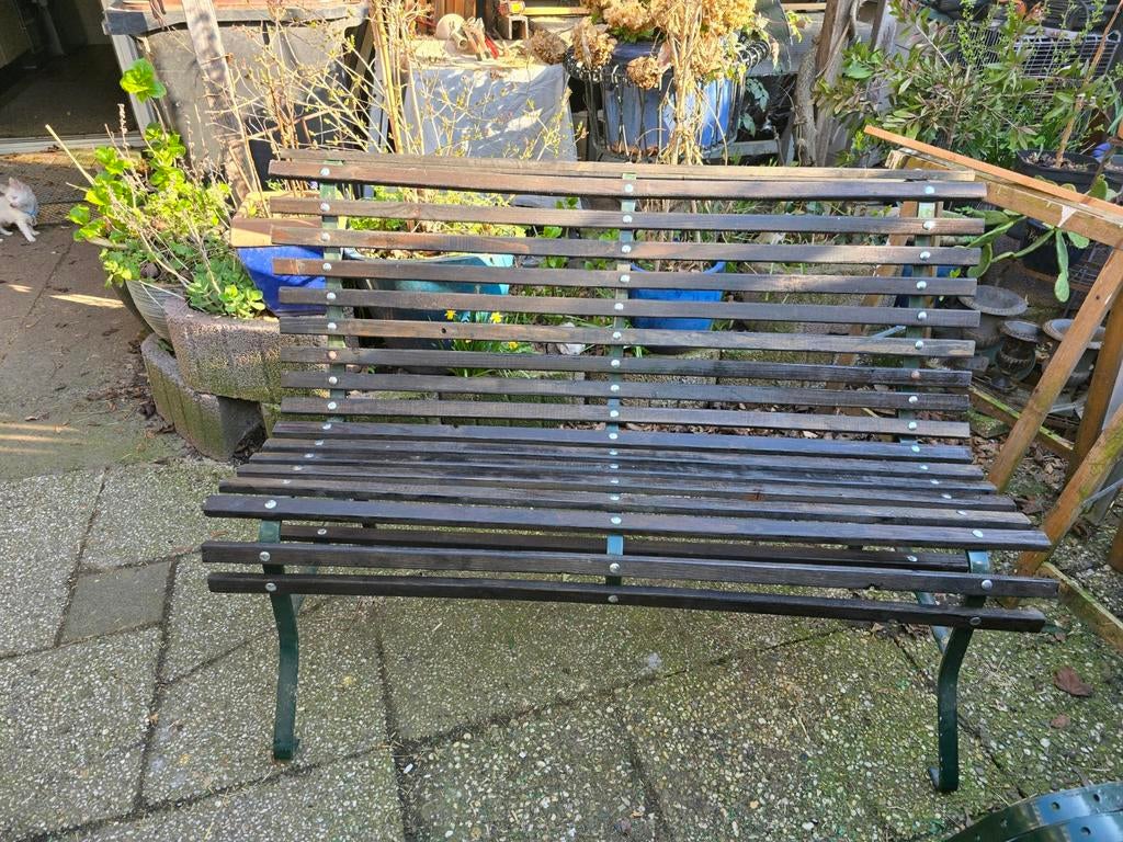 Oude parkbank tuinbank, Ophalen