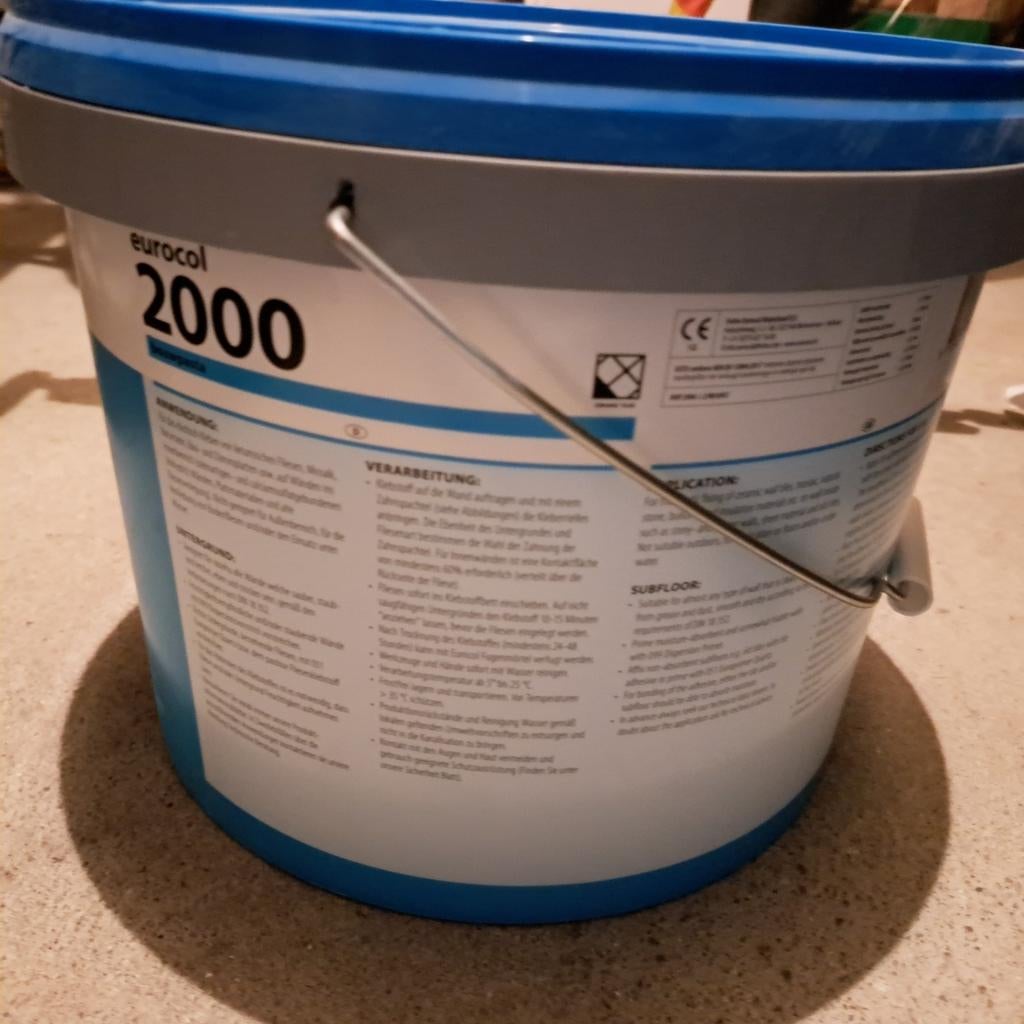 Eurocol 2000 Bouwpasta / tegellijm 18 kg, Doe-het-zelf en Verbouw, Ophalen, Nieuw, Wit