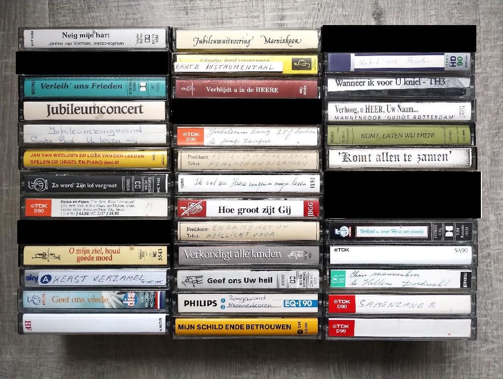 Partij 106 Cassettebandjes Koorzang Psalmen Orgel Religie, Cd's en Dvd's, Cassettebandjes, Gebruikt, Ophalen of Verzenden, Voorbespeeld