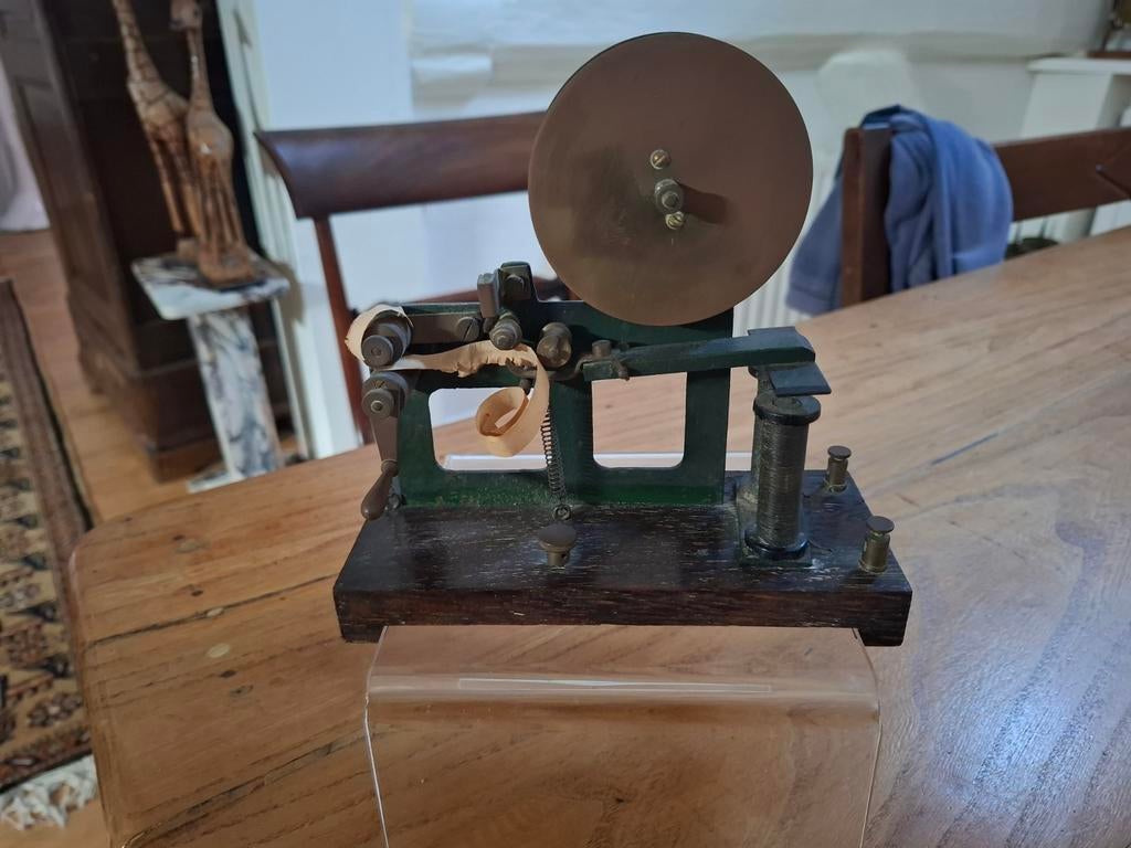 Morse ontvanger Hout Koper circa 1900., Verzenden, Ontvanger