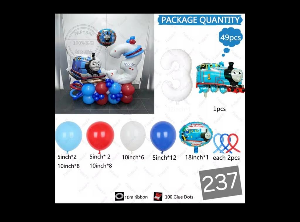 Thomas de Trein Verjaardagsdecoratie Ballonnen Set, Hobby en Vrije tijd, Feestartikelen, Ophalen of Verzenden, Nieuw, Versiering