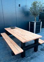 Degelijke picknicktafel 250x150cm - Zwart of Houtolie, Tuin en Terras, Ophalen, Nieuw, Rechthoekig, Hout