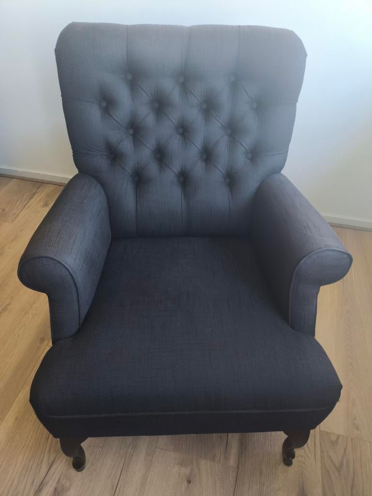 Fauteuil zwart merk Olàv, Huis en Inrichting, Fauteuils, Ophalen, Gebruikt, 75 tot 100 cm, 50 tot 75 cm
