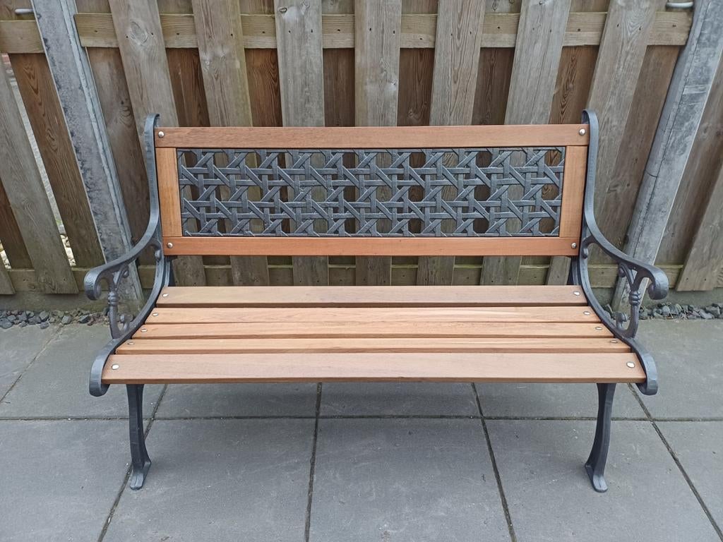 Tuinbank Gietijzer, Gietijzeren Tuinbank, Gietijzer,Tuinbank, Ophalen, Nieuw, Hout