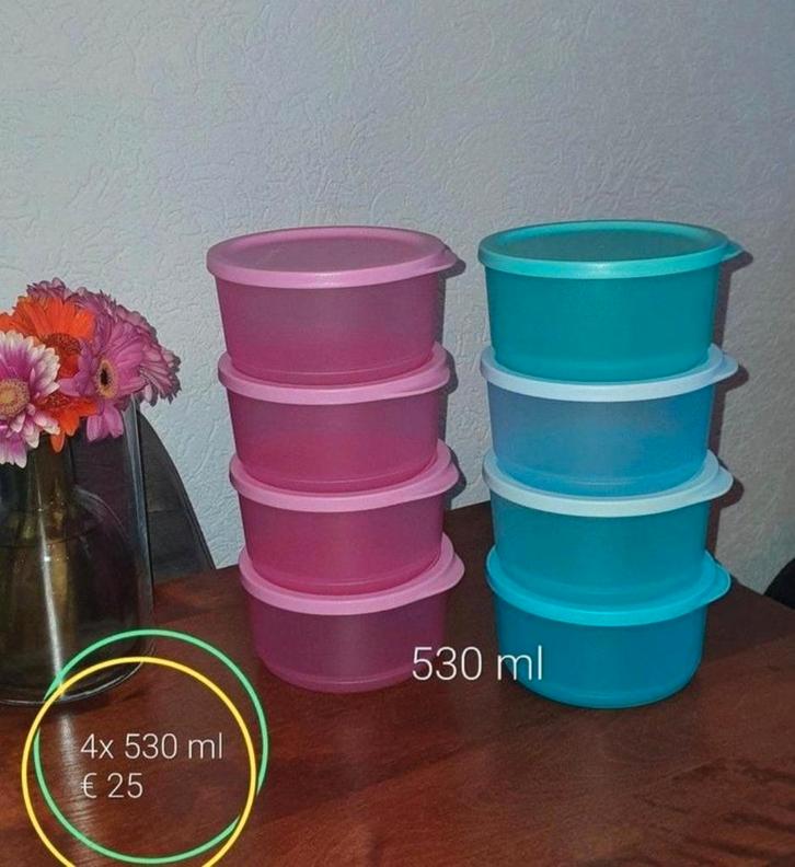 Tupperware bewaardozen 530ml - set van 4, Huis en Inrichting, Keuken | Tupperware, Nieuw, Bak of Kom, Blauw, Groen, Rood, Ophalen of Verzenden