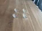 Vier antieke glaasjes met goudkleurig randje, Antiek en Kunst, Antiek | Glas en Kristal, Ophalen of Verzenden