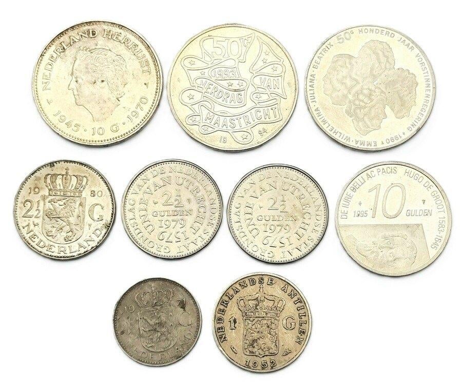 1315. Zilveren munten - Nederland, 1952–1995, Ophalen of Verzenden, Zilver