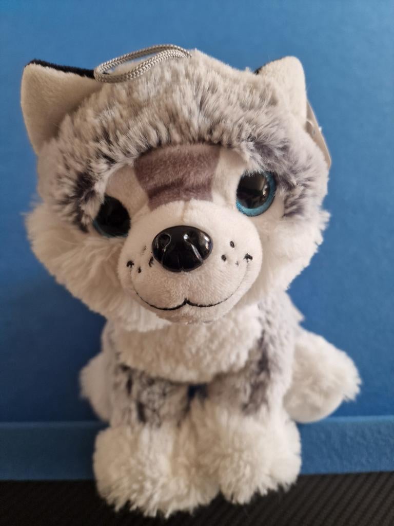 Schattige Husky Hond Knuffel - Zacht en Speels, Overige merken, Overige karakters, Grijs, Nieuw