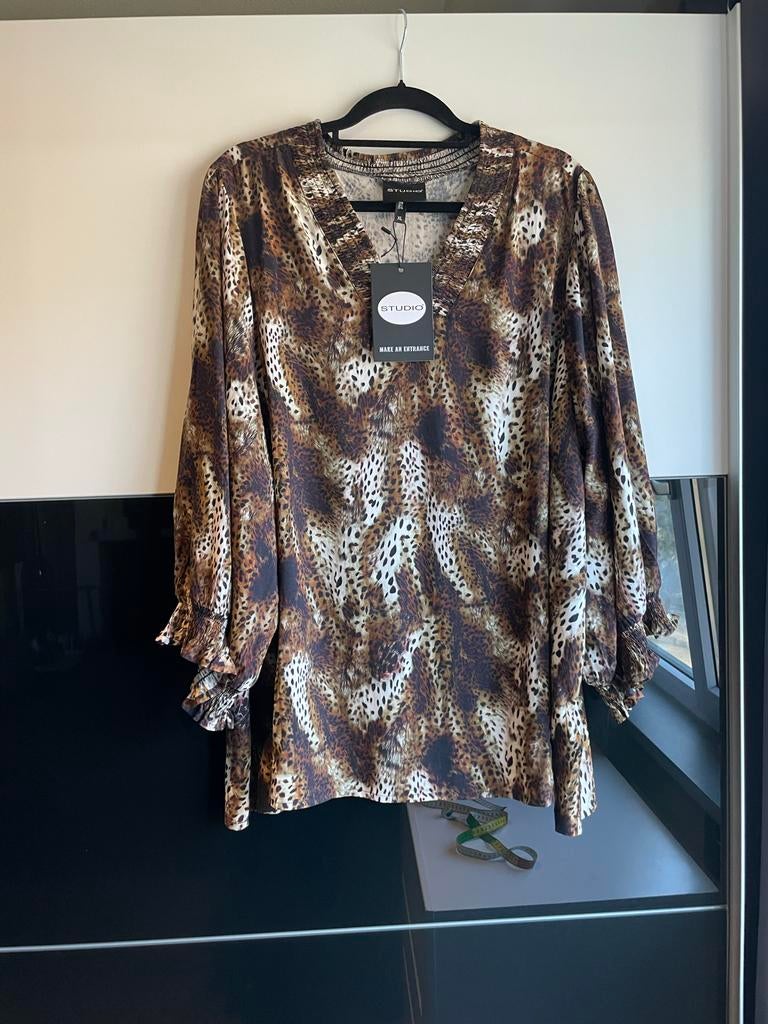 Studio tuniek mt 56 nieuw!, Kleding | Dames, Grote Maten, Ophalen of Verzenden, Nieuw, Bruin, Blouse of Tuniek