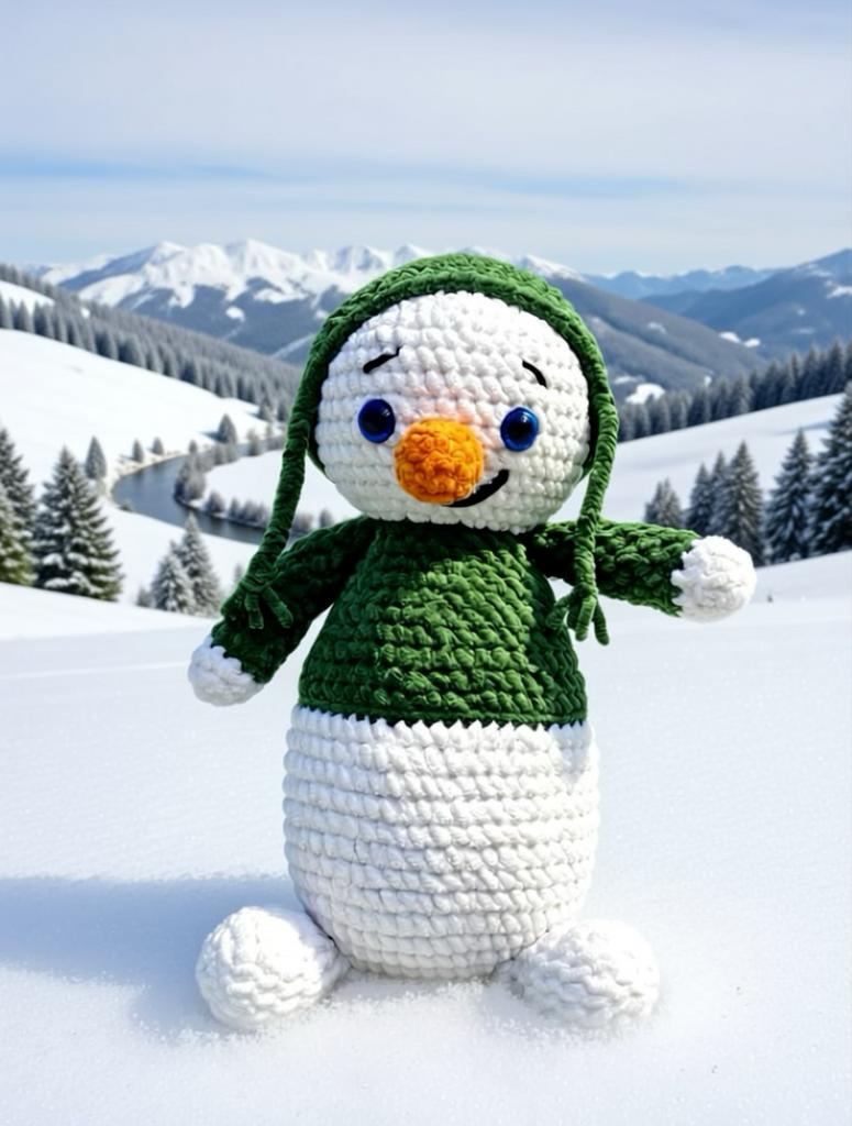 Gehaakte Sneeuwpop Knuffel - Handgemaakt, Kinderen en Baby's, Ophalen of Verzenden, Nieuw, Overige typen