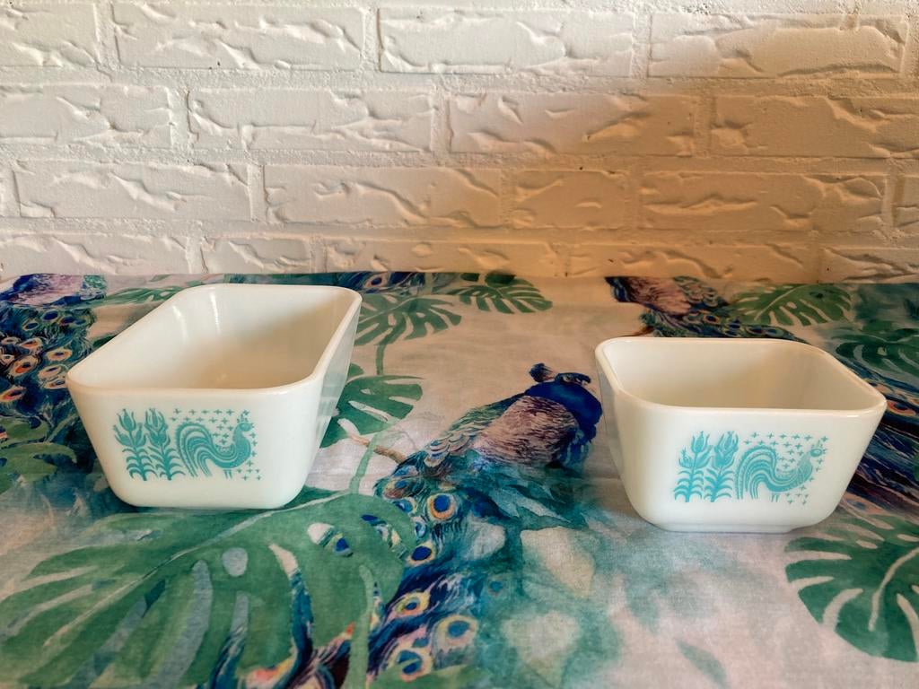 Vintage Pyrex Amish Butterprint Set, Uniek Moederdagcadeau, Ophalen of Verzenden, Overige stijlen, Glas, Schaal of Schalen