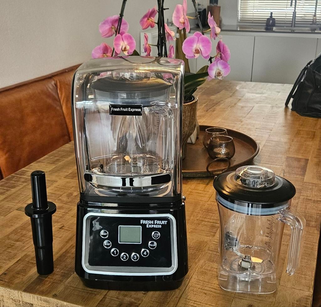 Fresh Fruit Express Blender met geluidskap en extra beker, Ophalen, Overige typen, Zo goed als nieuw, Zwart