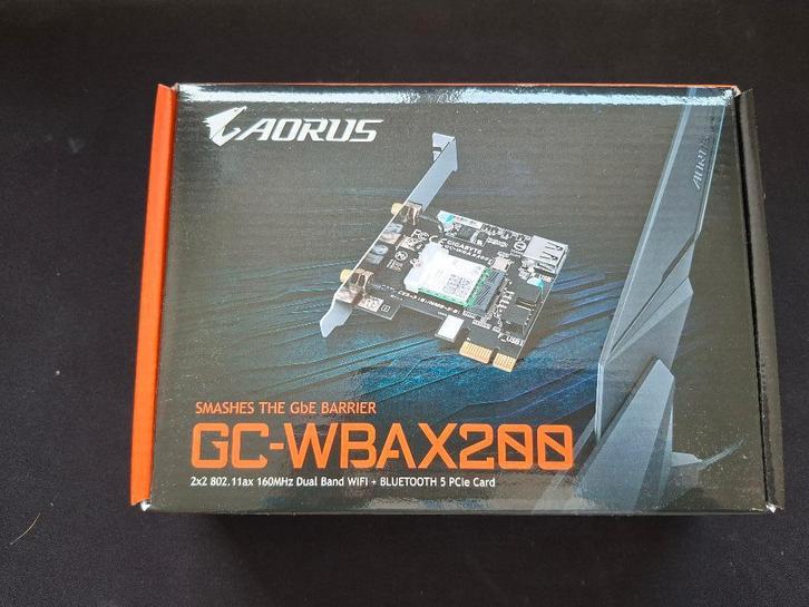 Gigabyte GC-WBAX200 WiFi 6 PCIe kaart + Bluetooth 5, Computers en Software, Netwerkkaarten, Zo goed als nieuw, Intern, Ophalen of Verzenden