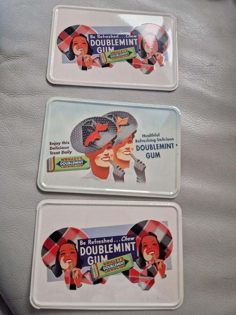 Doublemint Chewing Gum Wrigley's, Verzamelen, Ophalen of Verzenden, Gebruikt, Reclamebord