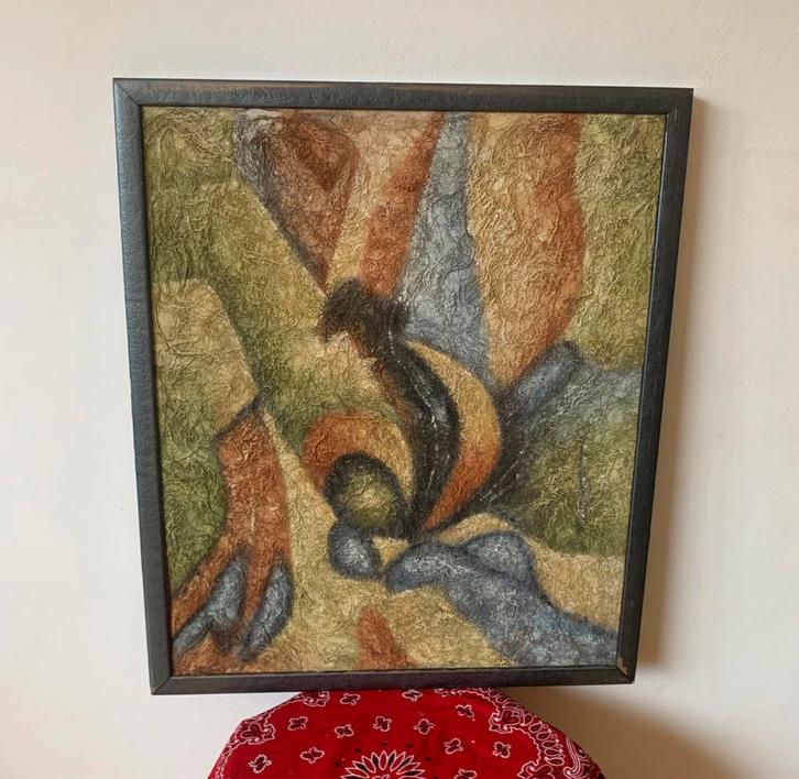 Abstract Schilderij van kunstenaar B. Long, Antiek en Kunst, Kunst | Schilderijen | Abstract, Ophalen of Verzenden