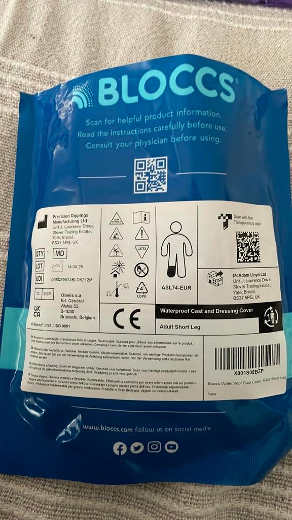 BLOCCS waterdichte hoes voor gips of verband te koop, Ophalen of Verzenden, Zo goed als nieuw