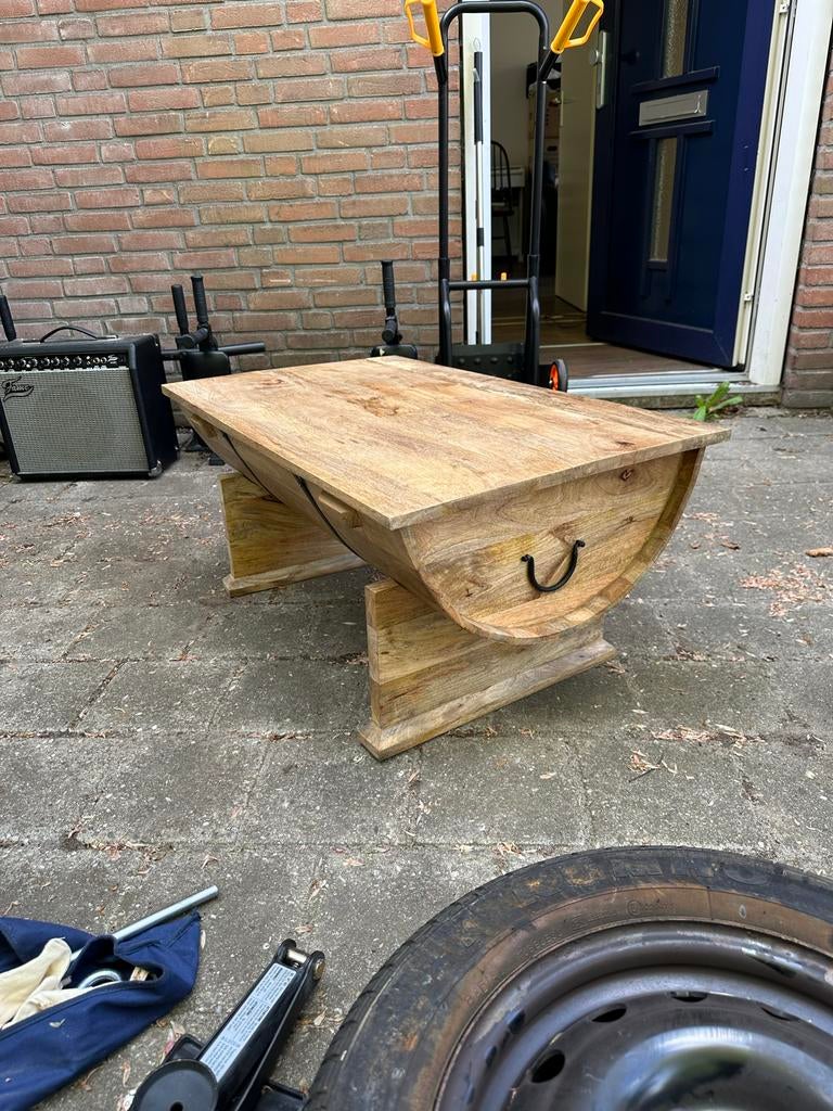 Wijnvat salontafel, Ophalen, Gebruikt, 100 tot 150 cm, 50 tot 100 cm