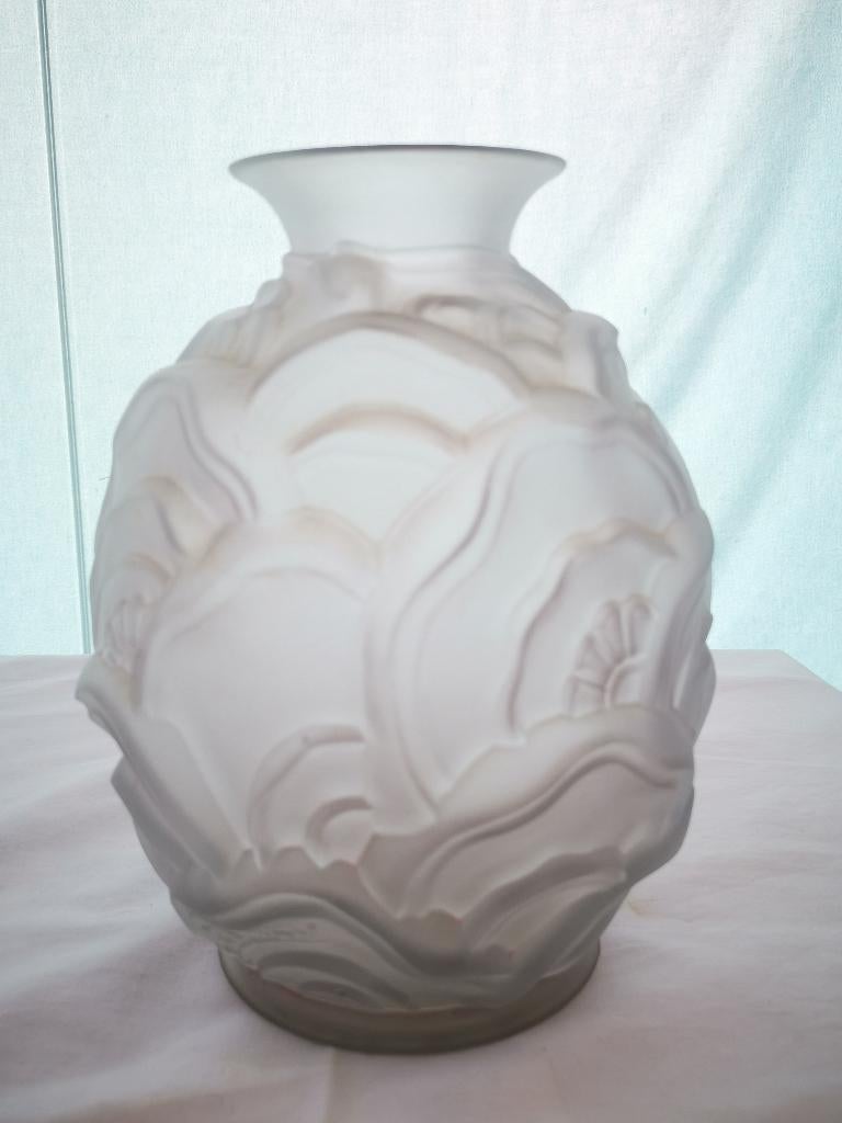 Art Deco pers glas vaas Charles Catteau Scailmont belgie, Antiek en Kunst, Antiek | Vazen, Ophalen of Verzenden