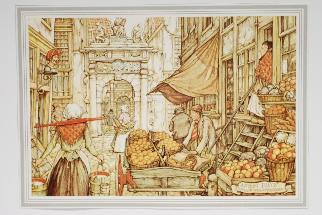 Heiligeweg Amsterdam - Anton Pieck, Verzamelen, Verzenden, Zo goed als nieuw, Voor 1940, Prent