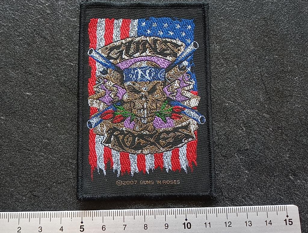 Guns N' Roses zeer mooie skull + flag 2007 patch 20, Verzenden, Nieuw, Kleding