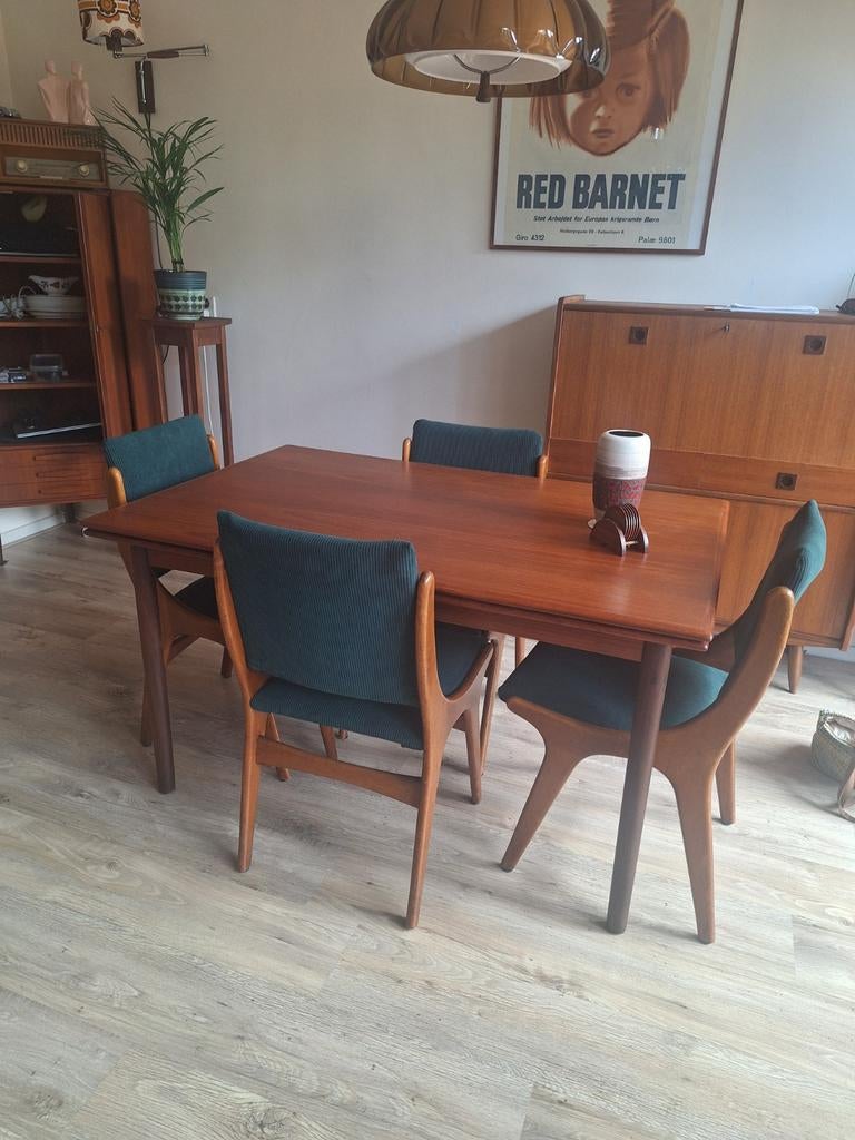 Prachtig vintage eethoek, Huis en Inrichting, Complete eetkamers, Ophalen, Gebruikt, 4 tot 6 stoelen