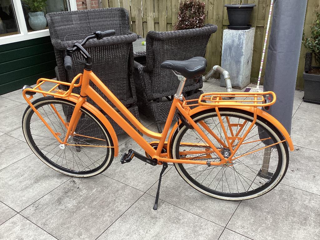 Oranje cargofiets dames 3 versnellingen nieuw, Fietsen en Brommers, Fietsen | Dames | Damesfietsen, Versnellingen, Nieuw, 56 cm of meer
