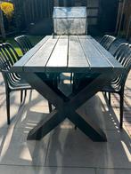 Mooie tuintafel/eettafel incl. 4 stoelen, Ophalen, Gebruikt, Rechthoekig, Hout
