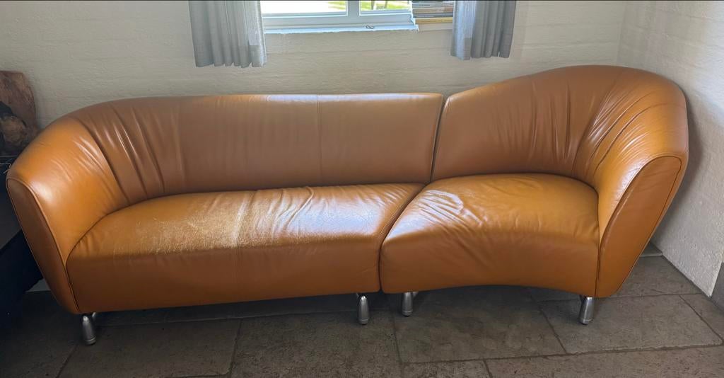 Leolux Pupilla 2,5-zitsbank met chaise longue, Huis en Inrichting, Ophalen, 250 tot 300 cm, Gebruikt, 100 tot 125 cm