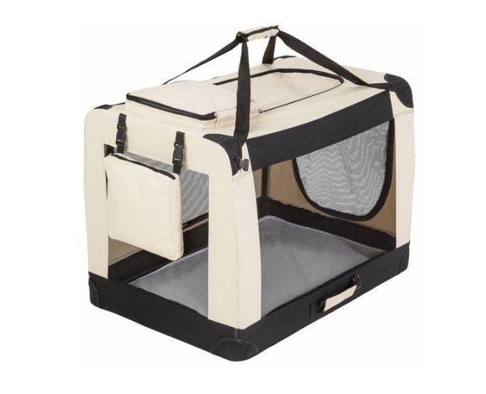 Reisbench Hondenbench Nylon Bench Autobench Opvouwbaar Beige