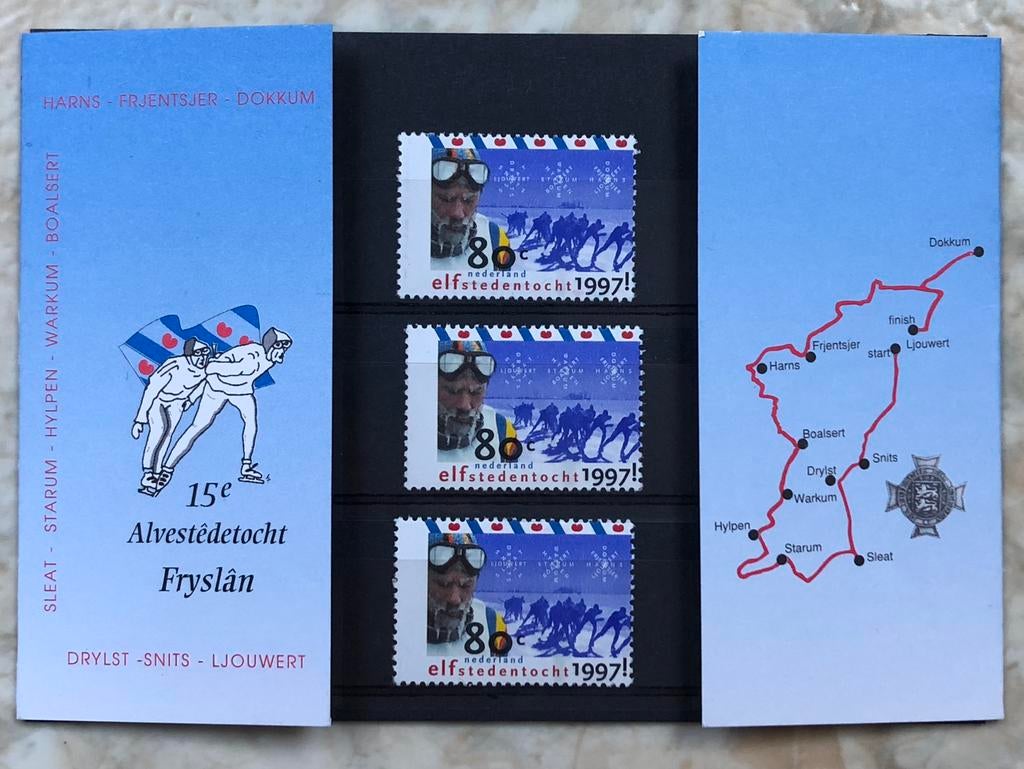 Postzegels 15e Elfstedentocht 1997, Verzenden, Na 1940, Postfris