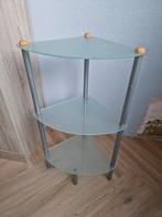 Glazen hoektafeltje met 3 niveaus, Minder dan 55 cm, Gebruikt, Glas, Ophalen