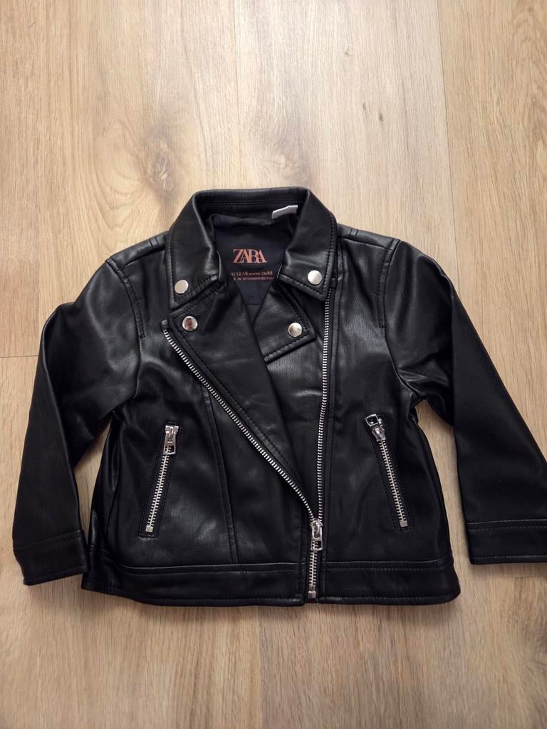 Zara baby bikerjack leren jasje leer, Ophalen of Verzenden, Zo goed als nieuw, Meisje, Jasje
