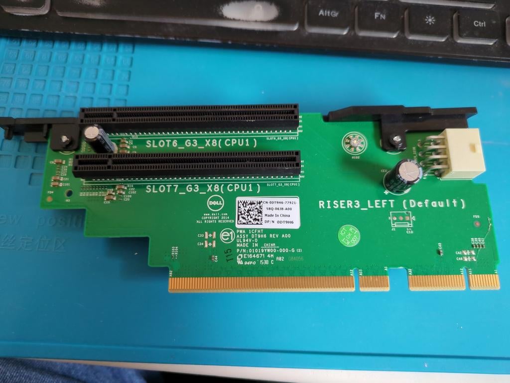 Dell R730 R730xd PCIe Riser Board #3 DT9H6, Ophalen of Verzenden, Zo goed als nieuw, Onbekend, Hot swappable onderdelen
