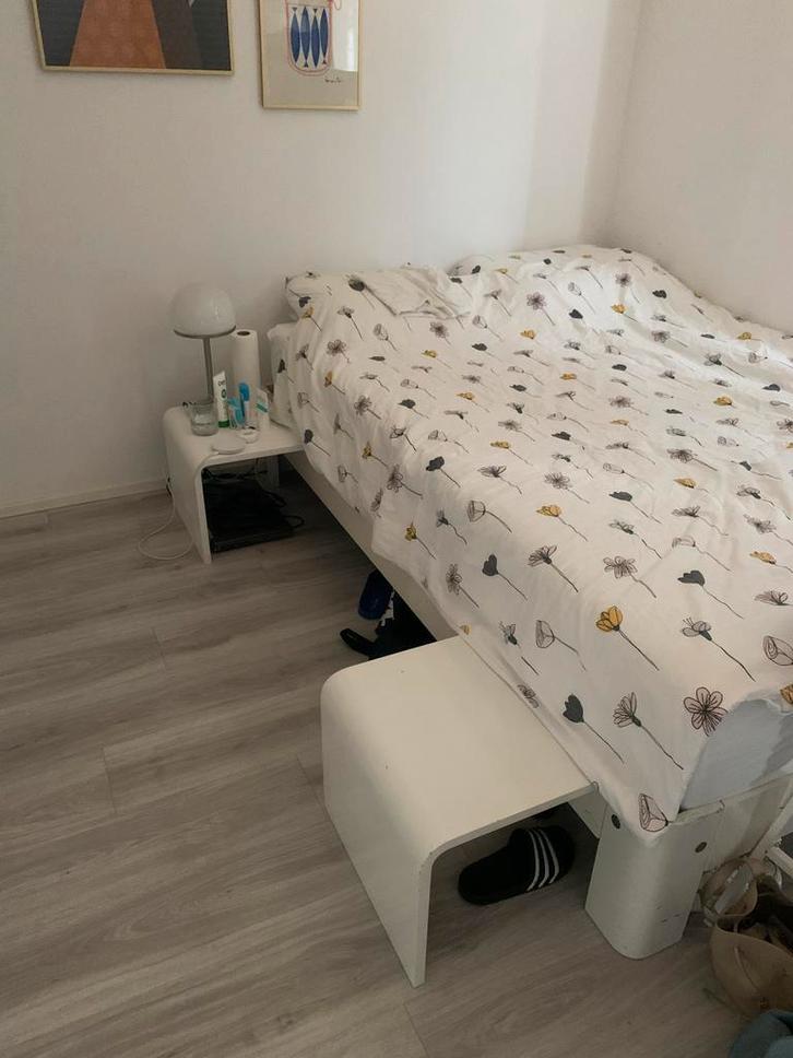 Auping Auronde bed 140x200 (incl. 2 nachtkastjes), Huis en Inrichting, Slaapkamer | Bedden, Gebruikt, Twijfelaar, 140 cm, 200 cm