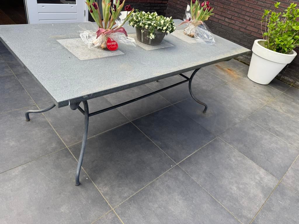 Tuin tafel steen, Ophalen, Gebruikt, Rechthoekig, Overige materialen