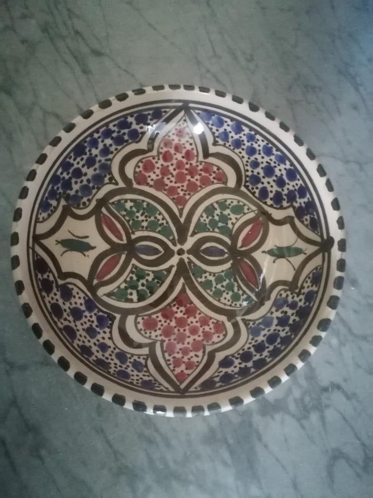 Handbeschilderde Tunesische schaal - Uniek decoratiestuk, Ophalen of Verzenden