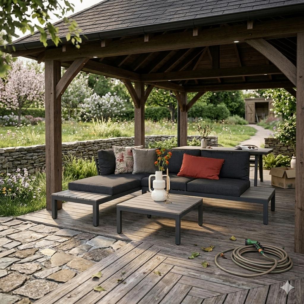 Lounge Set Antraciet met Kussens (GRATIS BEZORGING NL), Tuin en Terras, Tuinsets en Loungesets, 4 zitplaatsen, Bank, Ophalen of Verzenden
