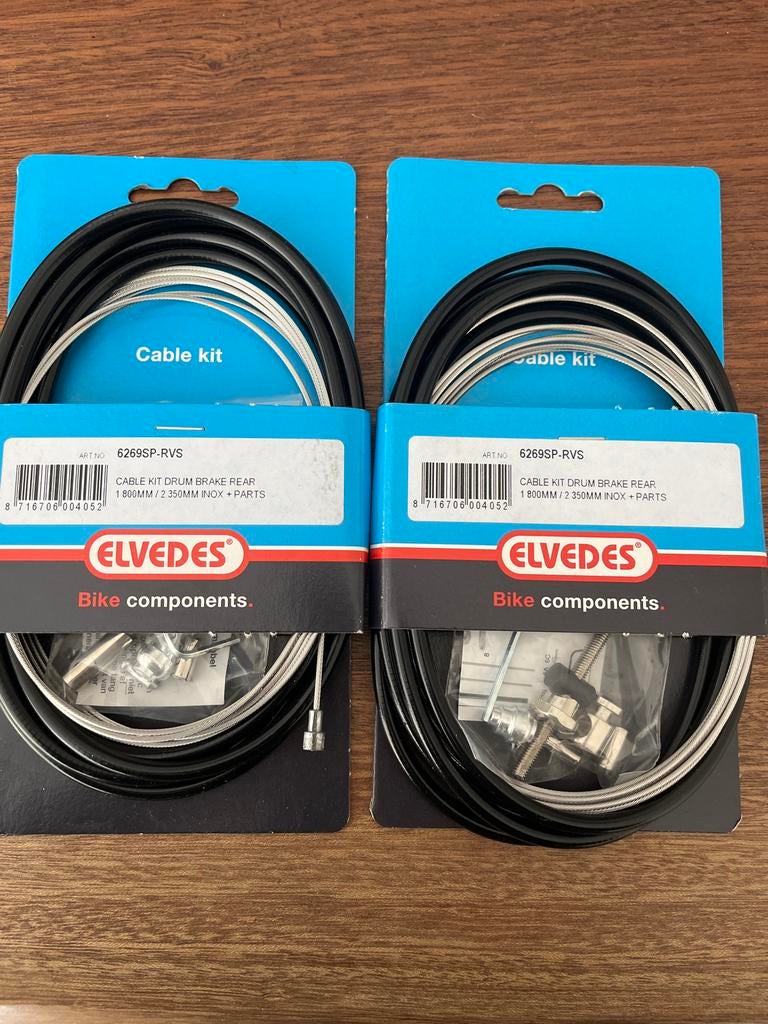 Elvedes Remkabelset Trommelrem Achter 1800/2350mm Nieuw, Remmen, Ophalen of Verzenden, Stadsfiets, Nieuw