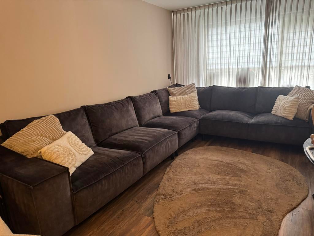 Mooie grijze hoekbank, Huis en Inrichting, Banken | Bankstellen, Ophalen, Gebruikt, 100 tot 125 cm, Hoekbank