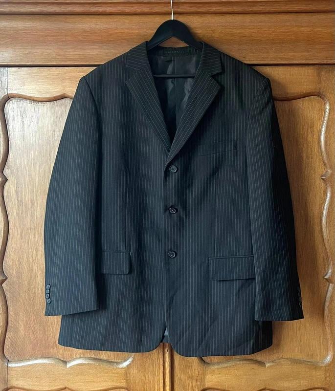 Blazer met krijtstreep, Kleding | Dames, Jasjes, Kostuums en Pakken, Zwart, Maat 42/44 (L), Ophalen of Verzenden, Zo goed als nieuw