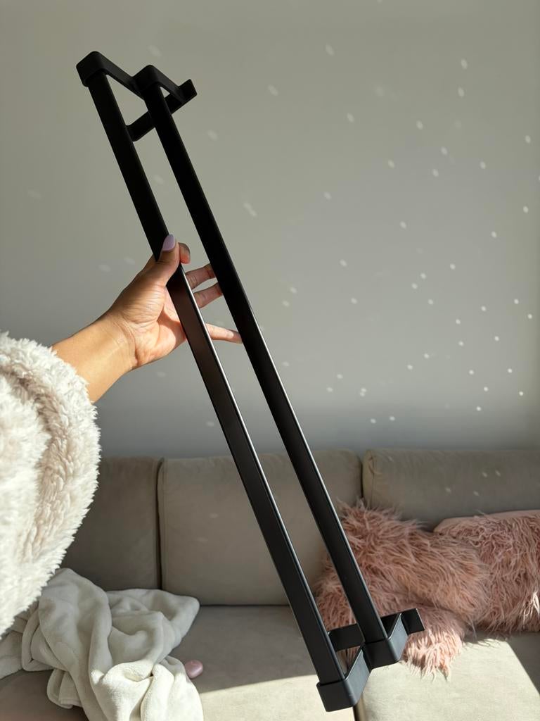 Zwarte Handdoekrek dubbel 70cm zgan, Ophalen, Zo goed als nieuw, Zwart, Handdoekenrek