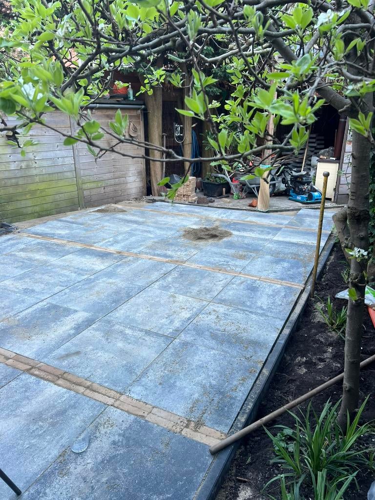 Betontegels 60x60 grijs gemeleerd ruim 9 m2, Ophalen, Nieuw, 5 tot 10 m², Beton