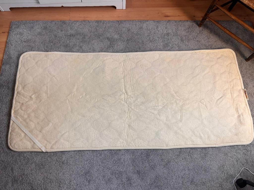 100 % Merino wollen onderdeken/matrasoplegger, Huis en Inrichting, Slaapkamer | Beddengoed, Ophalen, Gebruikt, Eenpersoons, Wit